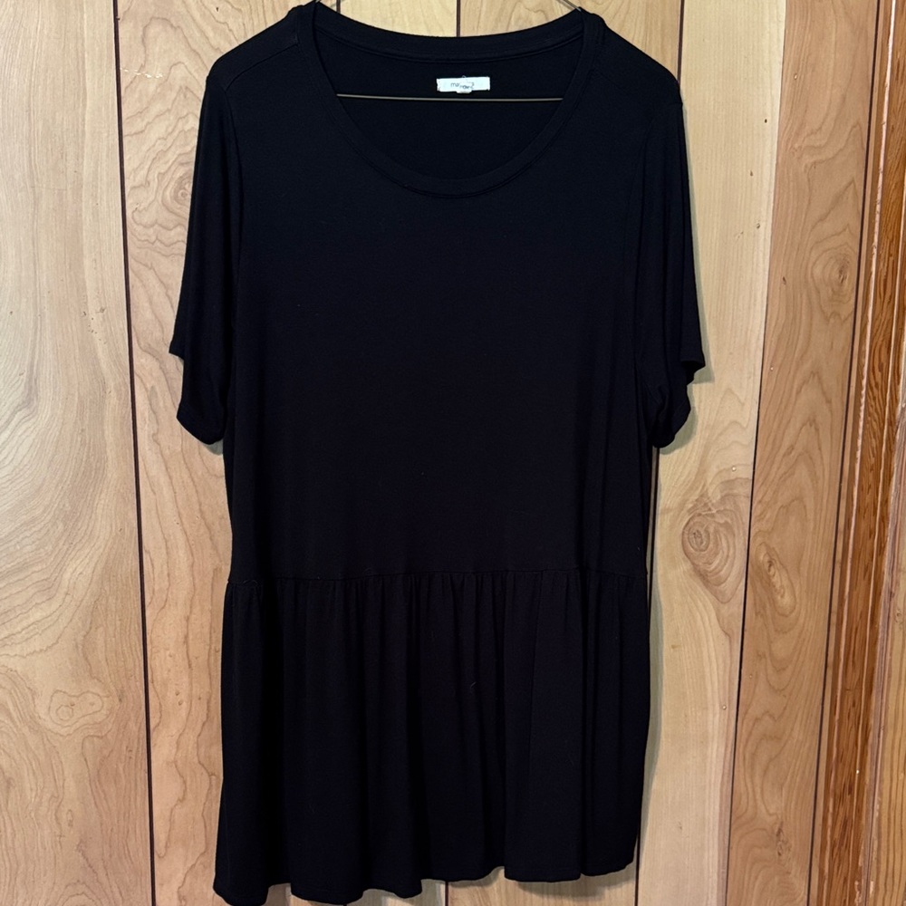 Maurices Elegant Black Blouse peplum
